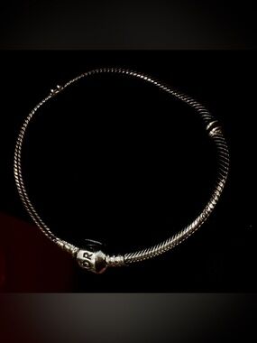 Retired Pandora Sterling Silver Snake Chain Bracelet | Authentic Barrel Clasp